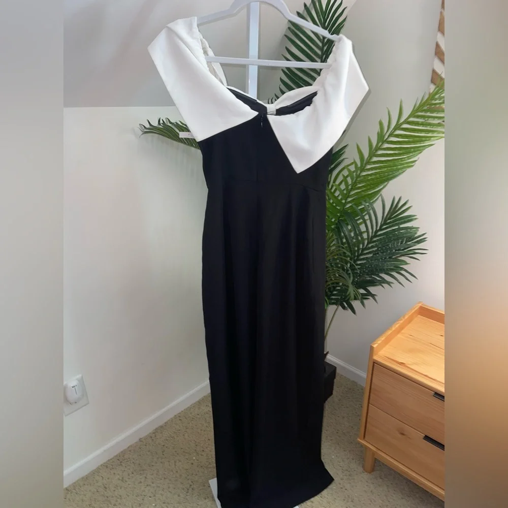 Avec Les Filles Womens Jumpsuit‎ black and white tuxedo 6